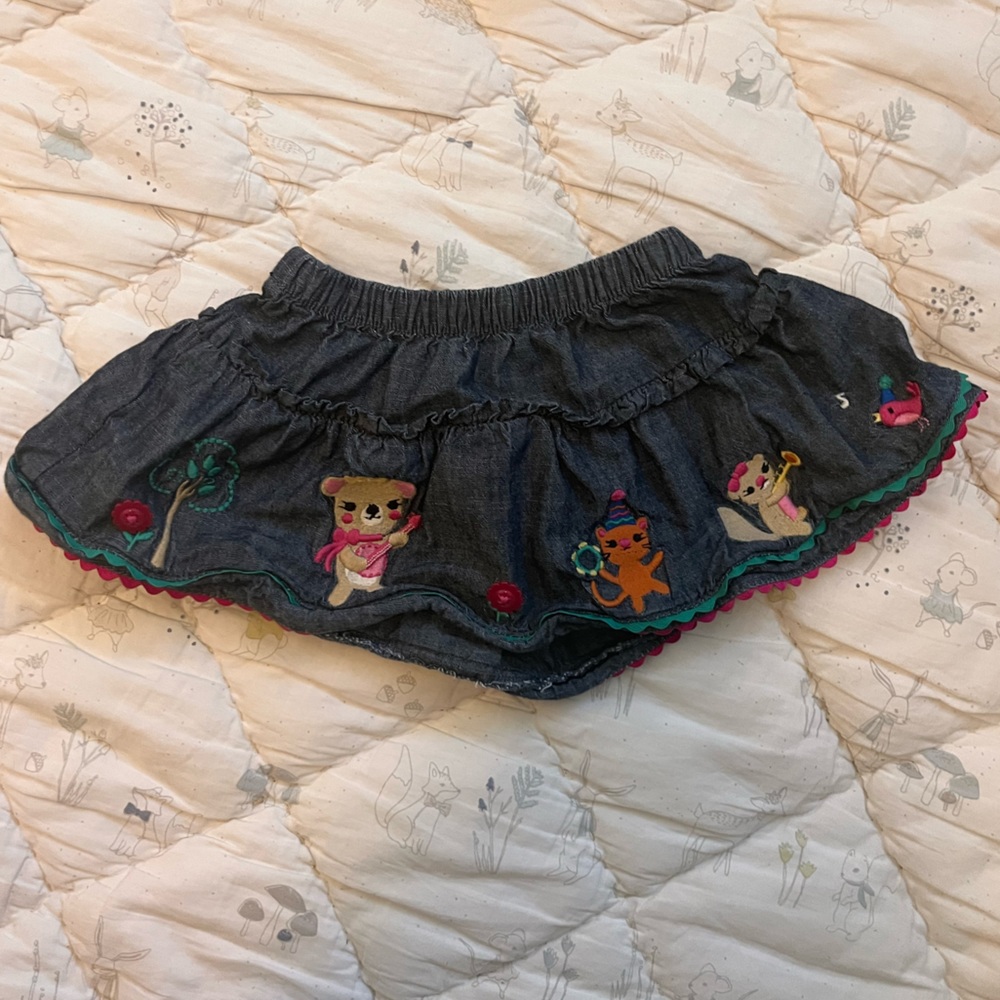 Gymboree jean skirt party animals